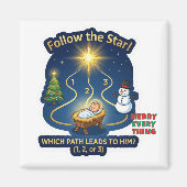 Follow the Star Maze Game Nativity Christmas Magne Magnet (Vorne)