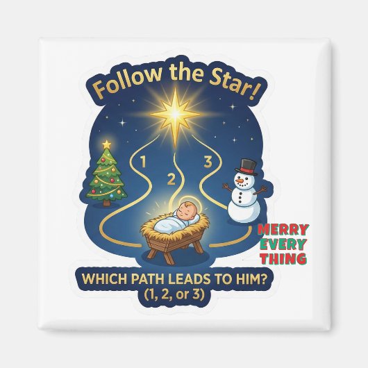 Follow the Star Maze Game Nativity Christmas Magne Magnet (Vorne)