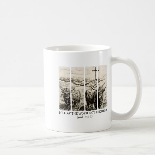 Follow The Word Not The Herd Western Christian Jes Kaffeetasse (Rechts)