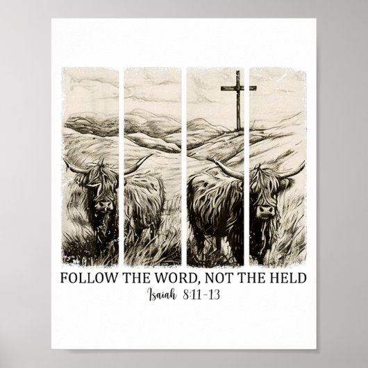 Follow The Word Not The Herd Western Christian Jes Poster (Vorne)