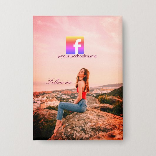 follow us facebook username social media photo  button (Vorderseite)