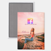 follow us facebook username social media photo  magnet (Vorderseite/Rückseite)