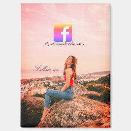 follow us facebook username social media photo  magnet