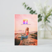 follow us facebook username social media photo  postkarte (Stehend Vorderseite)