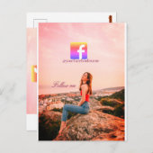 follow us facebook username social media photo postkarte (Vorne/Hinten)