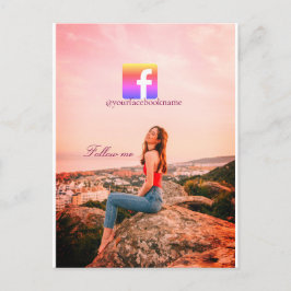 follow us facebook username social media photo  postkarte