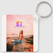 follow us facebook username social media photo  schlüsselanhänger (Rückseite)