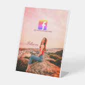 follow us facebook username social media photo sockelschild (Vorderseite)