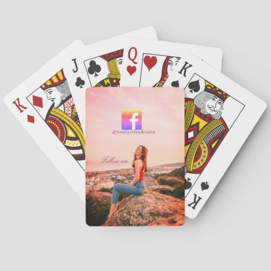 follow us facebook username social media photo  spielkarten (Rückseite)