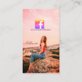 follow us facebook username social media photo  visitenkarte (Rückseite)