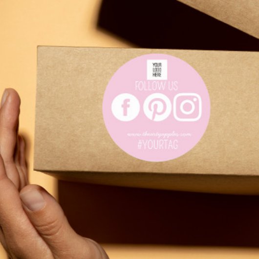 Follow Us Social Media small business Logo Runder Aufkleber