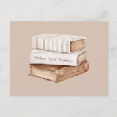 Follow Your Dreams Bücher Postkarte (Vorderseite)