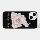 Follow Your Heart - Sacred Heart Celestial Magic iPhone Hülle (Rückseite (Horizontal))