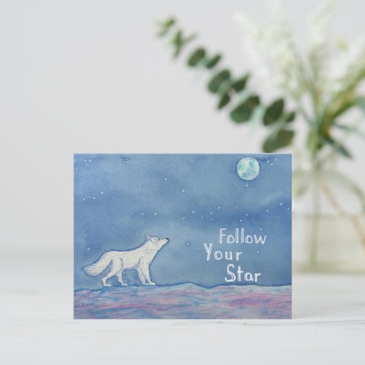 Follow Your Star Celestial Postcard Postkarte (Stehend Vorderseite)