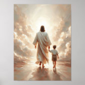 Following Him, Christian Painting, Jesus and Boy  Poster (Vorne)