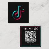 FollowMe Personal Social Media QR Code Card Quadratische Visitenkarte (Vorne/Hinten)