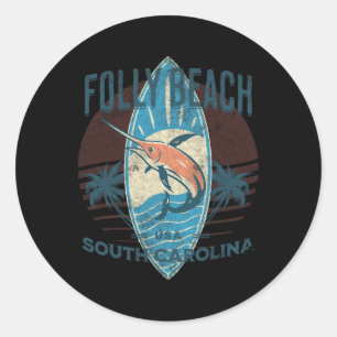 Folly Beach _2 Runder Aufkleber