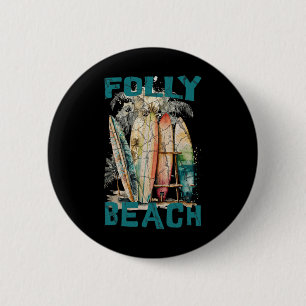 Folly Beach Männer Frauen Mädchen Kinder Button