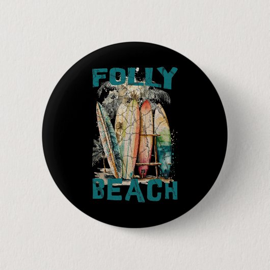 Folly Beach Männer Frauen Mädchen Kinder Button (Vorderseite)