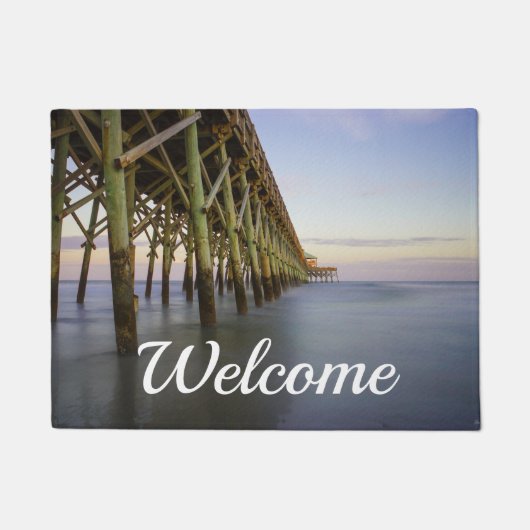 Folly Beach Pier Beauty Begrüßungszeichen Fußmatte (Vorderseite)