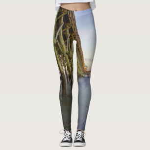 Folly Beach Pier Beauty Leggings