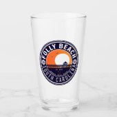 Folly Beach SC Souvenirs Retro Sunset Pier 60er Glas (Vorderseite)