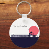 Folly Beach SC Souvenirs Retro Sunset Pier 60er Schlüsselanhänger (Rückseite)
