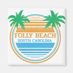 Folly Beach South Carolina Palmen Magnet