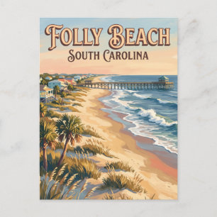 Folly Beach South Carolina Postkarte