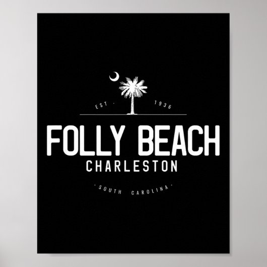 Folly Beach South Carolina Surfen  Poster (Vorne)