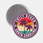 Folly Beach South Carolina - Vintager 60er Souveni Magnet (Vorderseite/Rückseite)