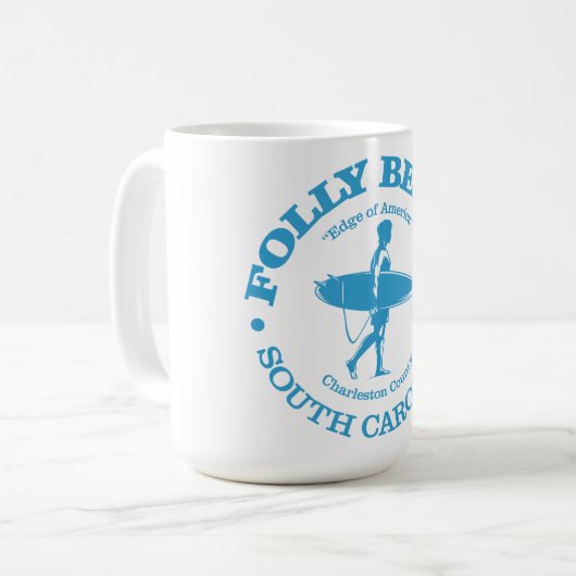Folly Beach (Surfer) Kaffeetasse (Vorderseite Links)