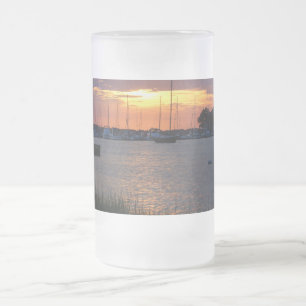 Folly River Sonnenuntergang Milchglas Bierkrug Mattglas Bierglas