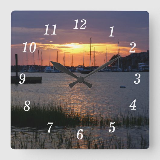 Folly River Sunset Wall Uhr (Vorderseite)