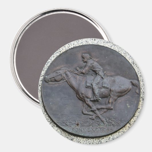 Folsom-Symbol: Pony-Express-Wegweiser Magnet (Vorderseite/Rückseite)