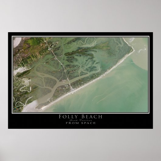Folstrand South Carolina Satellite Poster Karte (Vorne)