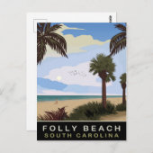 Folter Beach, South Carolina, Reisen Postkarte (Vorne/Hinten)
