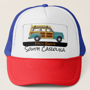 Folter Beach, South Carolina Surf Woody Trucker Ha Truckerkappe