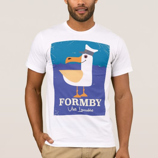 Fomby Lancashire seagull travel poster T-Shirt (Vorderseite)