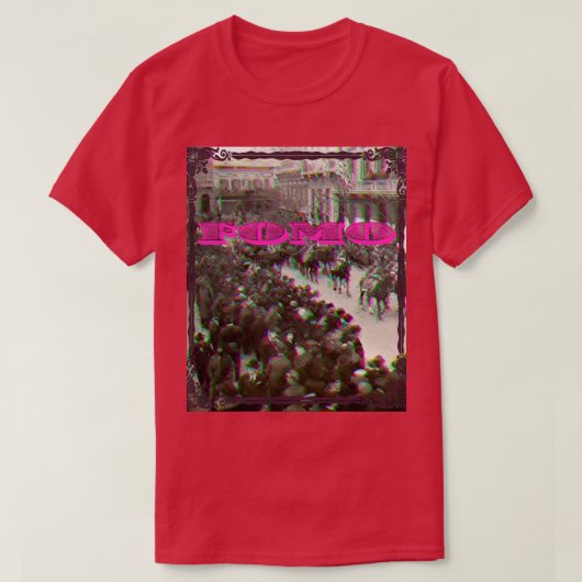 FOMO Pink Glitch Retro Vintag T-Shirt (Design vorne)