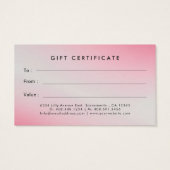 Fön-Geschenkgutschein für Haartrockner (Rückseite)