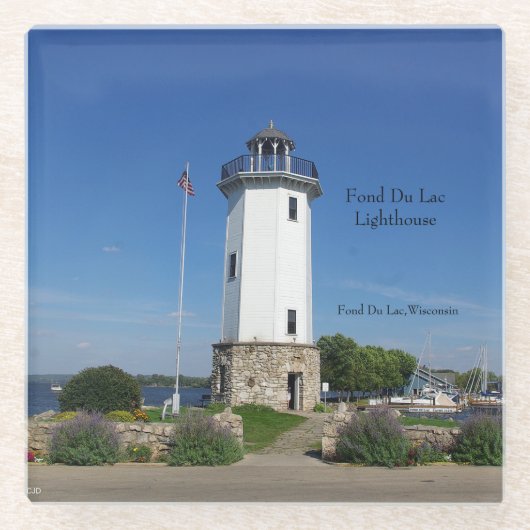 Fond Du lac Lighthouse glass Untersetzer (Vorderseite)