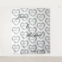 Fond Hochzeit schwarz weiß Blumenherz