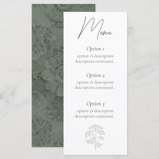 FONDNESS | Hochzeit Menükarte (Vorne/Hinten)