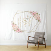 Fondo Floral Rosa Bridal Shower Wandteppich (Beispiel (Horizontal))