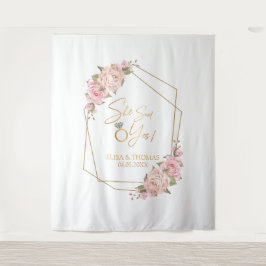 Fondo Floral Rosa Bridal Shower Wandteppich