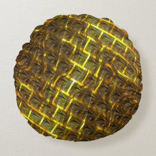 Fonds mit "sepia" Image unter goldener Gitter? Rundes Kissen