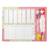 Fondue Edelweiss Meal Planner Notepad Notizblock (Vorderseite)