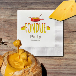 Fondue hearts and pot  - party serviette