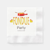 Fondue hearts and pot  - party serviette (Vorderseite)
